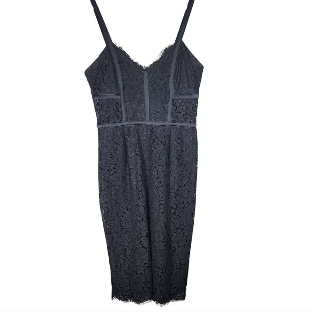 Express Lace Midi Dress Zipper Sexy Size 6 Lined Except Sides Of Waist